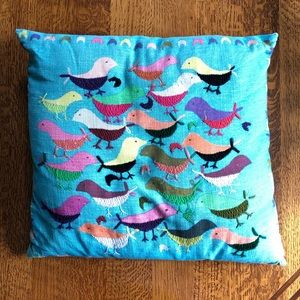Urban Outfitters Colorful Bird Throw Pillow.